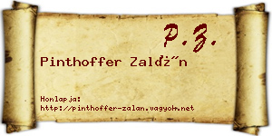 Pinthoffer Zalán névjegykártya
